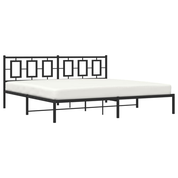 Schwarzes Metallbettgestell mit Kopfteil Albatros 200x200cm