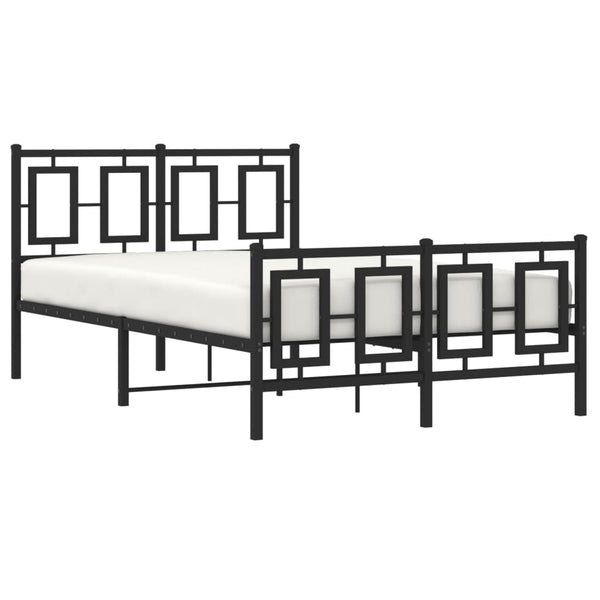 Schwarzes Metallbettgestell mit Kopfteilen Albatros 120x190cm