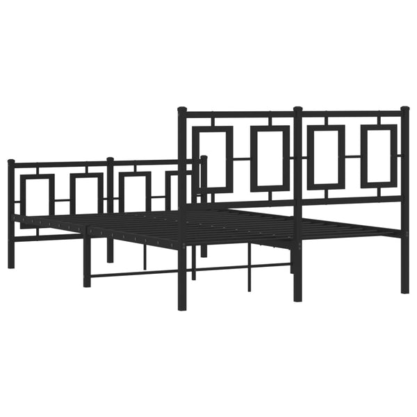 Schwarzes Metallbettgestell mit Kopfteilen Albatros 120x190cm