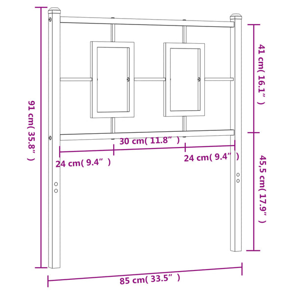 Weißes Metallkopfteil Romelia 80cm