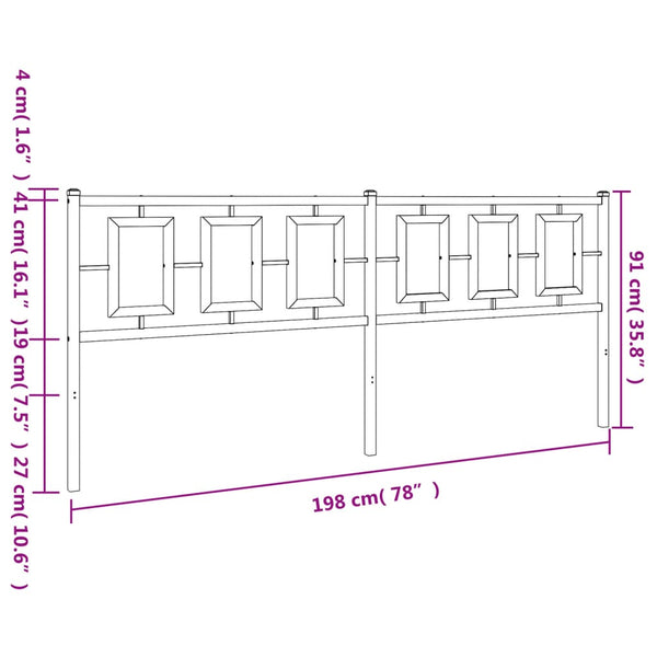 Weißes Metallkopfteil Romelia 193cm