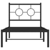 Schwarzes Metallbettgestell mit Kopfteil Lulah 75x190cm