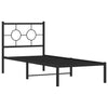 Schwarzes Metallbettgestell mit Kopfteil Lulah 80x200cm