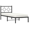 Schwarzes Metallbettgestell mit Kopfteil Lulah 80x200cm