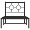 Schwarzes Metallbettgestell mit Kopfteil Lulah 80x200cm