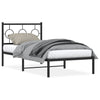 Schwarzes Metallbettgestell mit Kopfteil Lulah 90x190cm