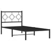 Schwarzes Metallbettgestell mit Kopfteil Lulah 90x190cm