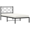 Schwarzes Metallbettgestell mit Kopfteil Lulah 90x190cm