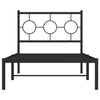 Schwarzes Metallbettgestell mit Kopfteil Lulah 90x190cm