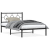 Schwarzes Metallbettgestell mit Kopfteil Lulah 107x203cm