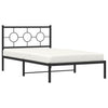 Schwarzes Metallbettgestell mit Kopfteil Lulah 107x203cm