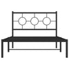 Schwarzes Metallbettgestell mit Kopfteil Lulah 107x203cm