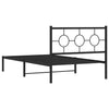 Schwarzes Metallbettgestell mit Kopfteil Lulah 107x203cm