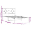Schwarzes Metallbettgestell mit Kopfteil Lulah 107x203cm