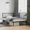 Schwarzes Metallbettgestell mit Kopfteil Lulah 107x203cm