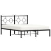 Schwarzes Metallbettgestell mit Kopfteil Lulah 140x190cm