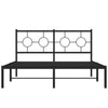 Schwarzes Metallbettgestell mit Kopfteil Lulah 140x190cm