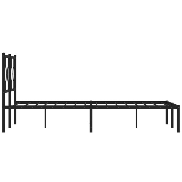 Schwarzes Metallbettgestell mit Kopfteil Lulah 140x190cm