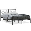 Musta metallinen sängynrunko päädyllä Lulah 140x200cm
