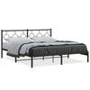 Schwarzes Metallbettgestell mit Kopfteil Lulah 183x213cm