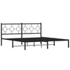 Schwarzes Metallbettgestell mit Kopfteil Lulah 183x213cm