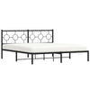 Schwarzes Metallbettgestell mit Kopfteil Lulah 183x213cm