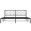 Schwarzes Metallbettgestell mit Kopfteil Lulah 183x213cm