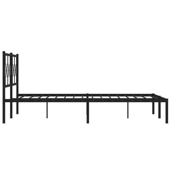 Schwarzes Metallbettgestell mit Kopfteil Lulah 183x213cm