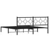 Schwarzes Metallbettgestell mit Kopfteil Lulah 183x213cm