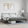 Schwarzes Metallbettgestell mit Kopfteil Lulah 183x213cm