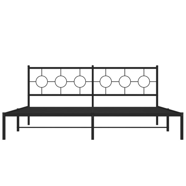Schwarzer Metallbettrahmen mit Kopfteil Lulah 200x200cm