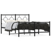 Schwarzes Metallbettgestell mit Kopfteilen Lulah 140x200cm