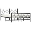 Schwarzes Metallbettgestell mit Kopfteilen Lulah 140x200cm