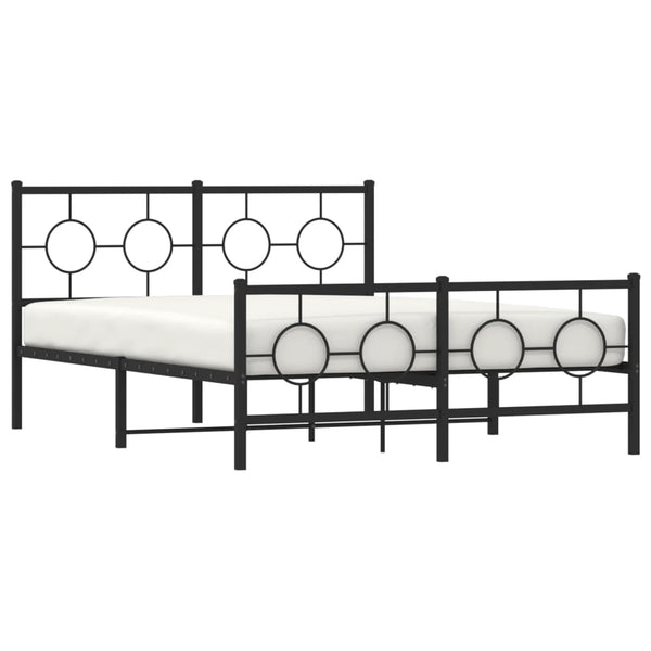 Schwarzes Metallbettgestell mit Kopfteilen Lulah 140x200cm