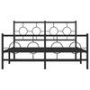 Schwarzes Metallbettgestell mit Kopfteilen Lulah 140x200cm
