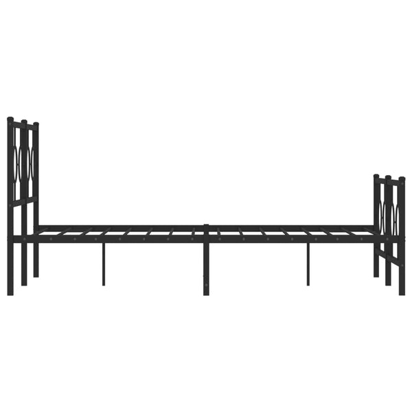 Schwarzes Metallbettgestell mit Kopfteilen Lulah 140x200cm