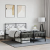 Schwarzes Metallbettgestell mit Kopfteilen Lulah 140x200cm