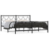 Schwarzes Metallbettgestell mit Kopfteil Lulah 183x213cm