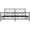 Schwarzes Metallbettgestell mit Kopfteil Lulah 183x213cm
