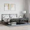 Schwarzes Metallbettgestell mit Kopfteil Lulah 183x213cm