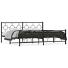 Schwarzes Metallbettgestell mit Kopfteil Lulah 193x203cm