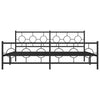 Schwarzes Metallbettgestell mit Kopfteil Lulah 193x203cm
