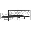 Schwarzes Metallbettgestell mit Kopfteil Lulah 193x203cm