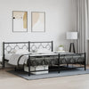 Schwarzes Metallbettgestell mit Kopfteil Lulah 193x203cm