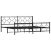 Schwarzes Metallbettgestell mit Kopfteil Lulah 200x200cm