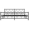 Schwarzes Metallbettgestell mit Kopfteil Lulah 200x200cm