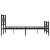 Schwarzes Metallbettgestell mit Kopfteil Lulah 200x200cm