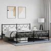 Schwarzes Metallbettgestell mit Kopfteil Lulah 200x200cm