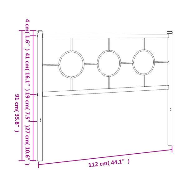 Schwarzes Metallkopfteil Suhar 107 cm