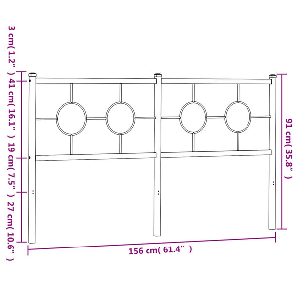 Schwarzes Metallkopfteil Suhar 150 cm